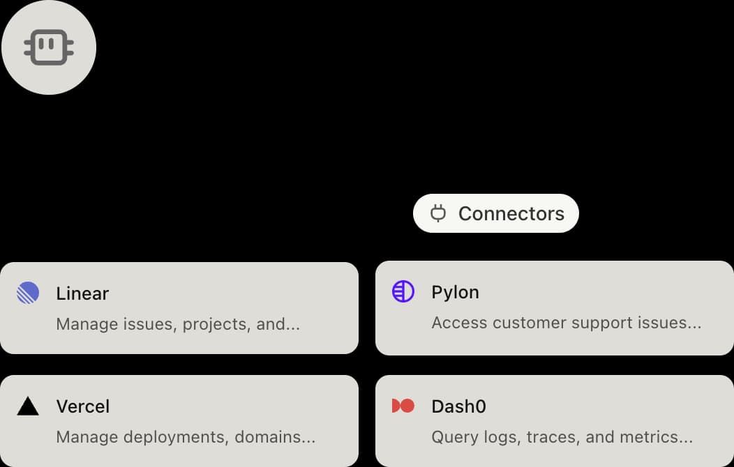 A Factory Manager agent configured with its connectors